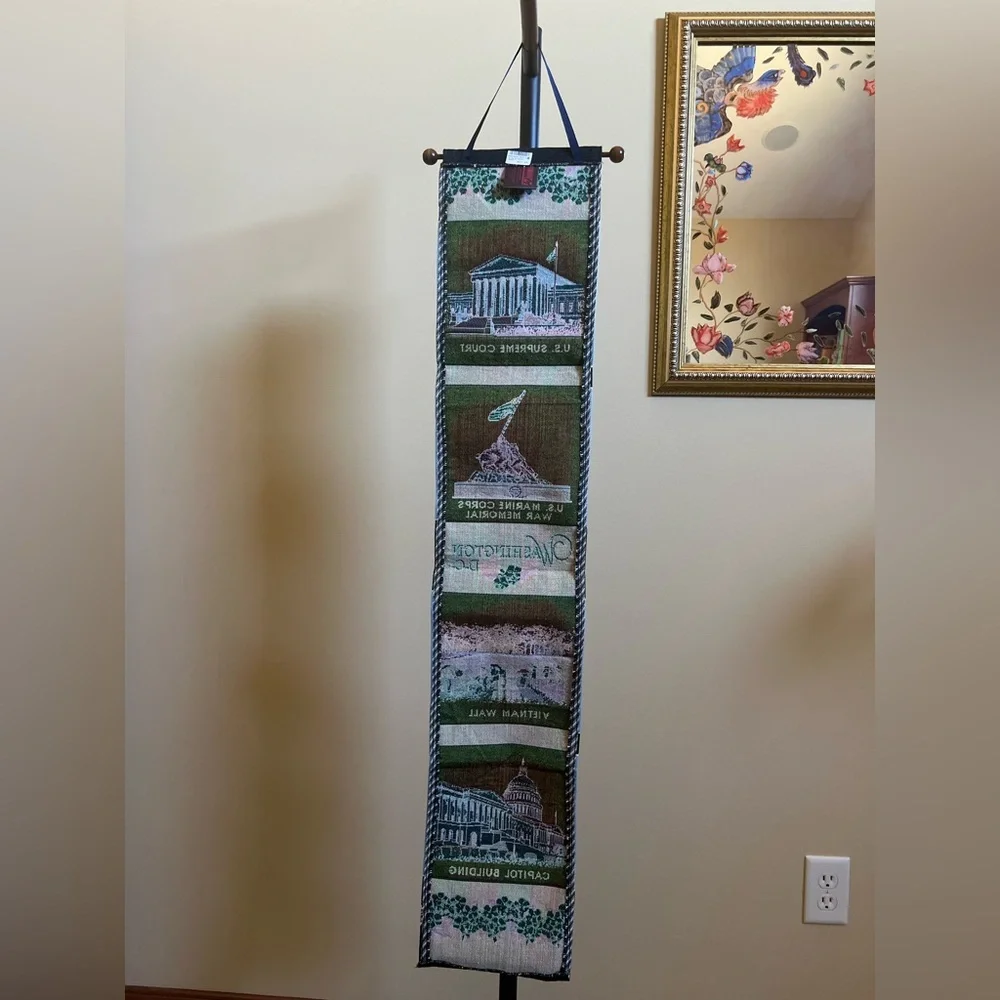 American Vintage Washington D.C. Tapestry Wall Decor Navy Green